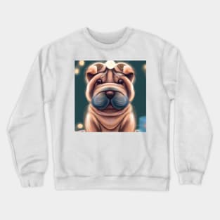 Cute Shar Pei Drawing Crewneck Sweatshirt